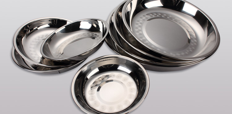 304不锈钢圆盘批发加厚圆形菜餐盘商用酒店食堂盘子厨房不锈钢盘详情6