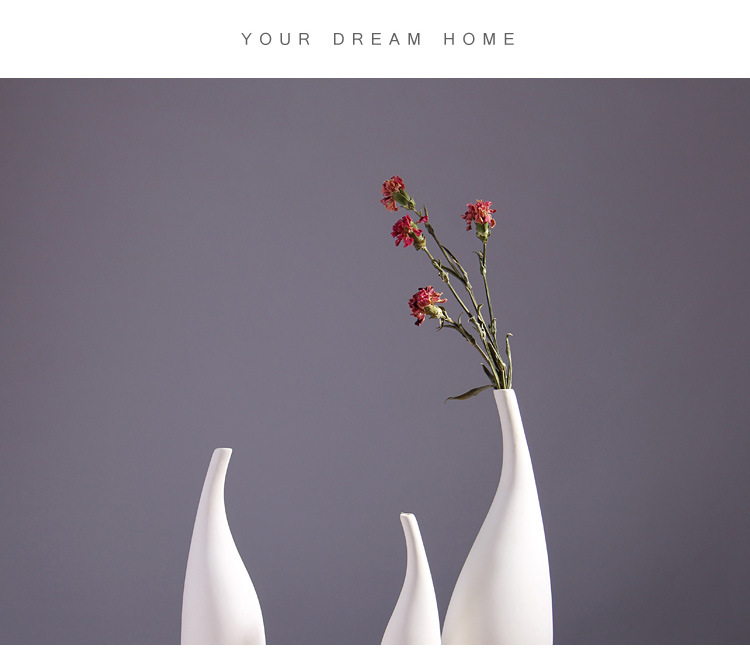 北欧风简约陶瓷花瓶摆件白色素烧干花花插家居装饰摆设厂家批发详情9