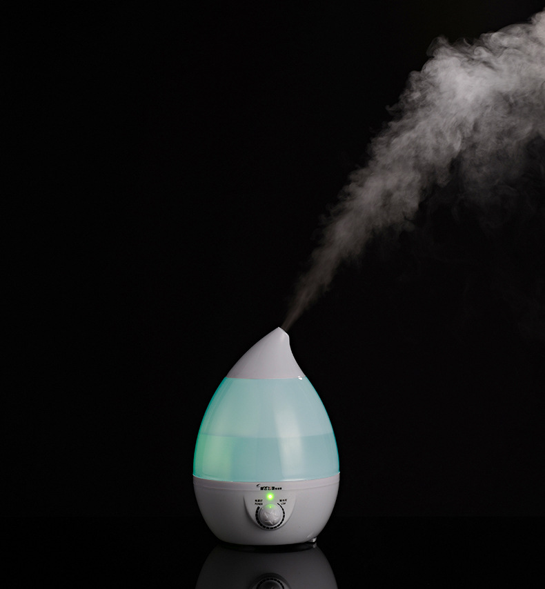 家用桌面超声波雾化加湿器大雾量小家电空气香薰水滴彩灯加湿器详情13