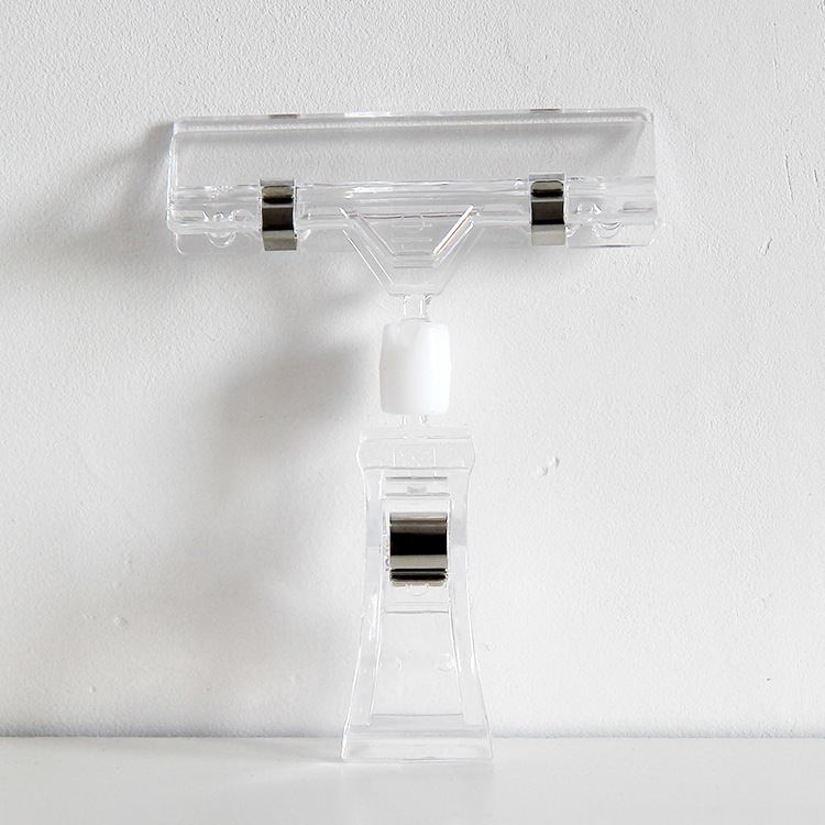 Telescopic desktop, desktop display stand, vertical shelf, double-head clamp, transparent T-shaped poster stand, POP explosive sticker clamp, counter explosive sticker fixed support, sales promotion notice display stand, product publicity label clamping stand pic 15