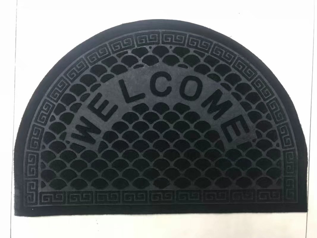 厂家直销拉绒压花PVC地垫 多色半圆形卧室客厅门口垫地垫脚垫详情45