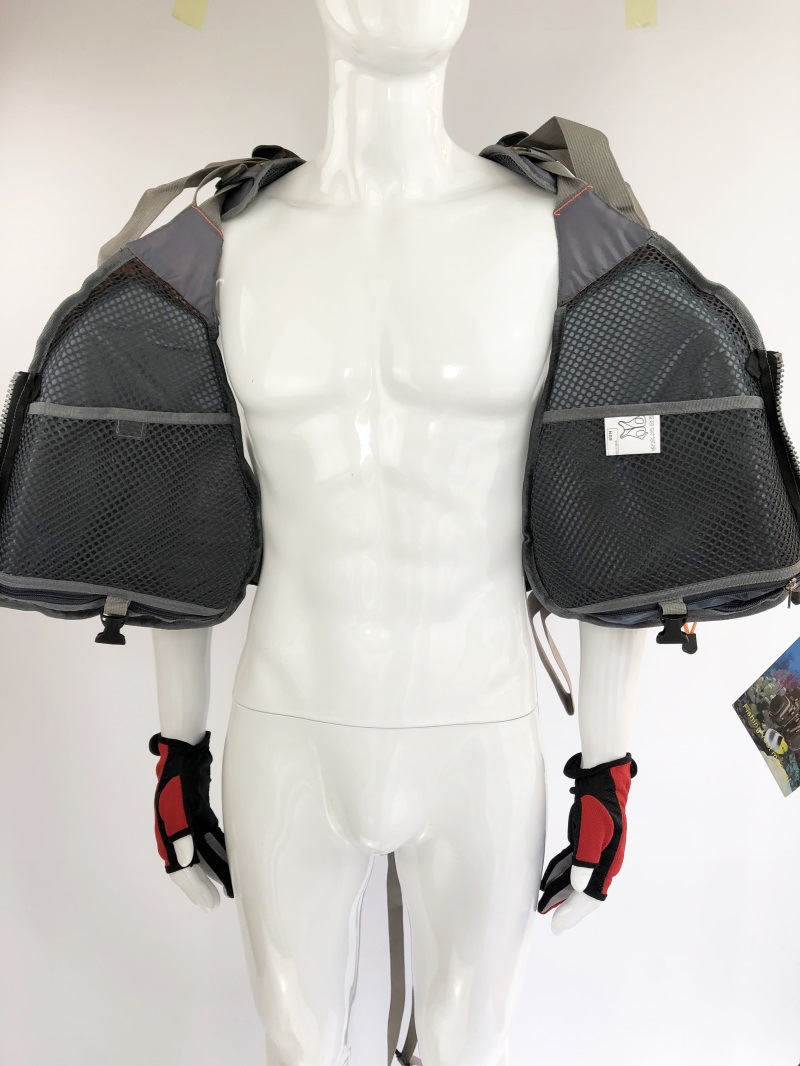 Fishing vest + life jacket + backpack, multi-functional life jacket, fly fishing backpack with multiple pockets pic 33