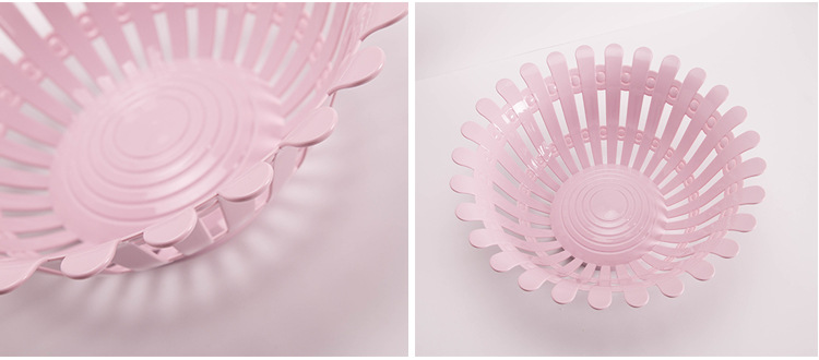 New Nordic plastic hollowed-out draining vegetable and fruit washing basket, round living room snack storage basket pic 8