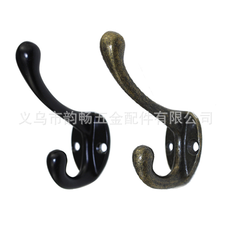 新衣钩合金复古挂钩 橱柜浴室挂衣钩墙壁挂钩老式单钩外贸55*43详情1