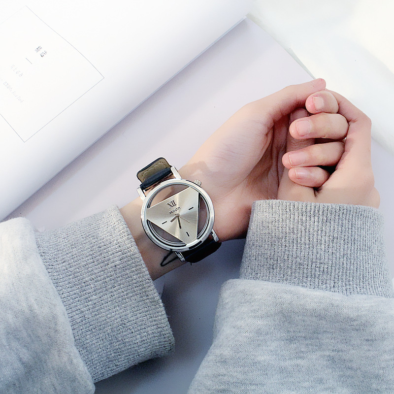 别样chic简约原宿三角形手表个性时尚双面镂空韩国潮流学生情侣表详情6