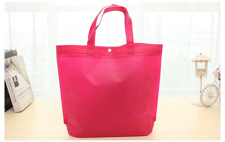 In-stock buckled non-woven fabric bags, blank folding heat-pressed handbags, high-end non-woven fabric shopping bags with printed logos pic 16