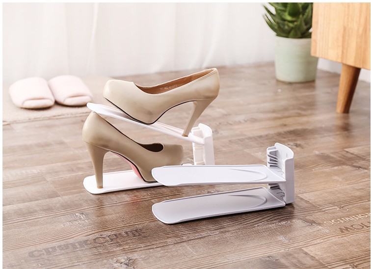 The 2018 new model of plastic shoe tray and shoe rack is a multi-functional, detachable and adjustable double-layer simple high-tech storage wonder pic 34