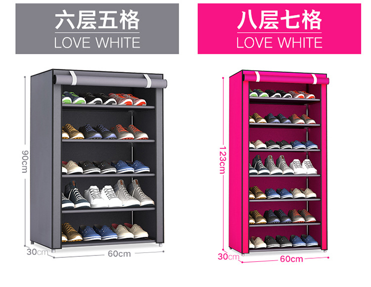 Yarui Fan F model simple shoe rack, dust-proof storage shoe cabinet, multi-layer small shoe rack, dormitory foyer storage rack, simple and elegant pic 6