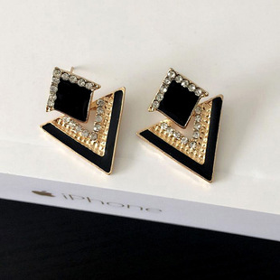 欧美时尚精美饰品流行热销速卖通新款烧焊水钻爪链水滴耳钉耳环女详情4