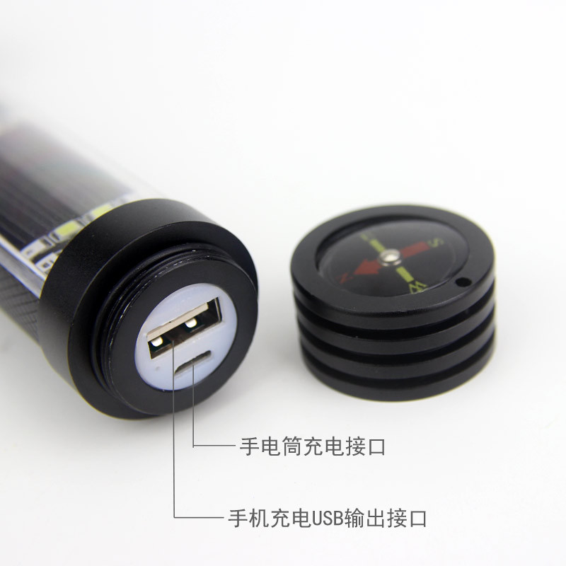 Tiger Hunter car usb charging safety escape hammer flashlight Solar safety hammer LED flashlight with strong LED light pic 61