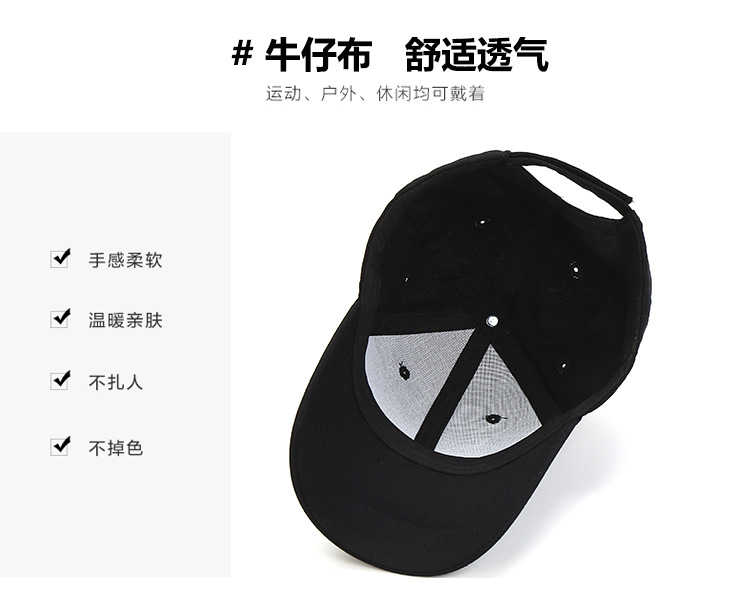 跨境全棉光板棒球帽时尚运动防晒帽遮阳帽子鸭舌帽厂家批发亚马逊详情2