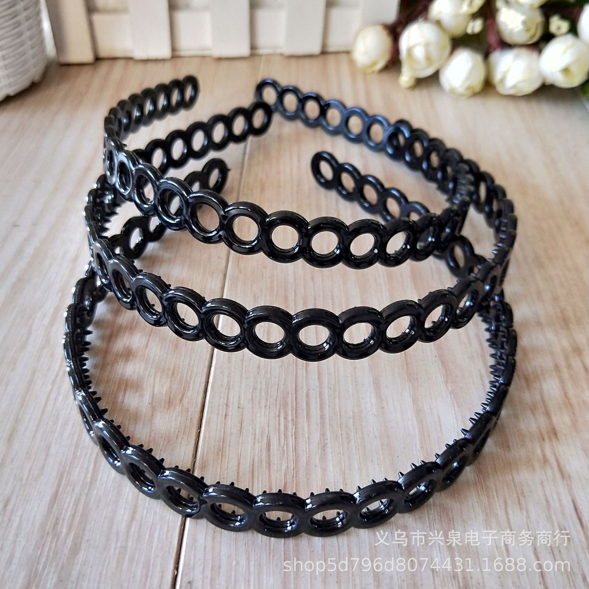 【1-9 Zones 】【 Circle Hair Clips 】20/ pack of black circle hair bands, fashionable headbands, street stall, wholesale of one-yuan accessories, one-yuan department store pic 3