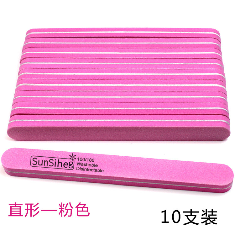 NAIL FILE: Cross-border nail art high-elasticity sponge file strip, straight double-sided polishing strip, polishing nail surface, water-washed rubbing strip pic 12