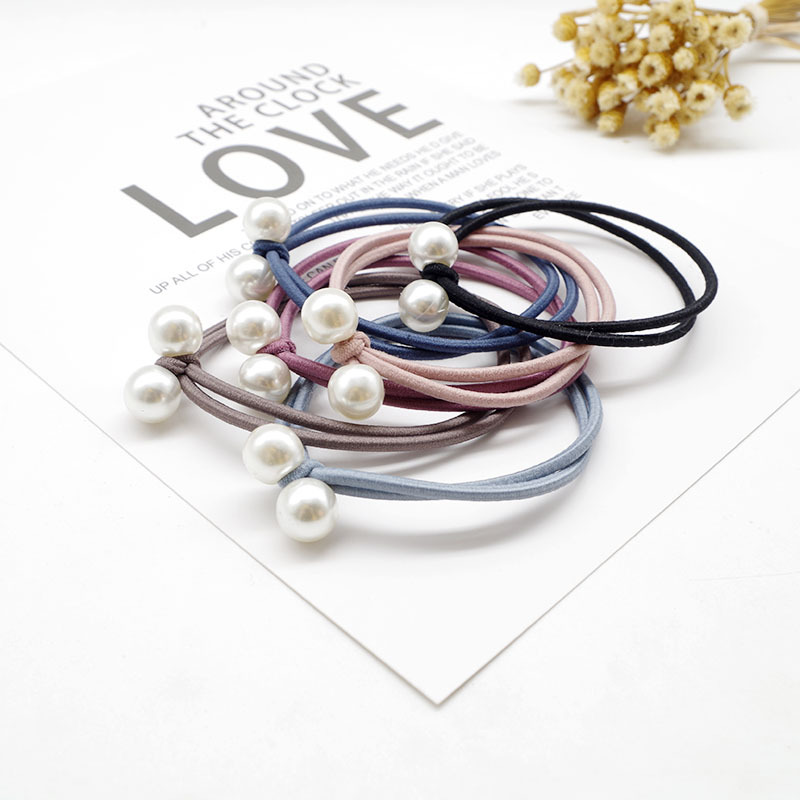 Simple pearl hair bands, elastic hair ties, and girlish hair accessories - wholesale of one-yuan small items pic 12