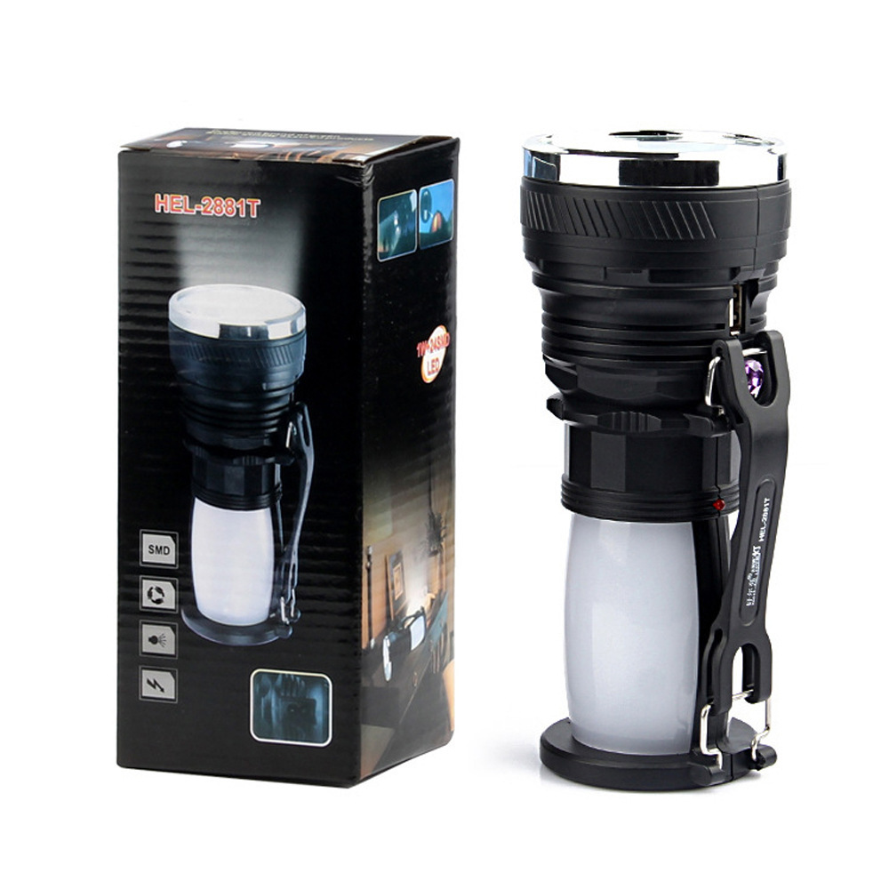 Solar-powered rechargeable flashlight, multi-functional handheld flashlight, led emergency light HEL-2881T rechargeable pic 4