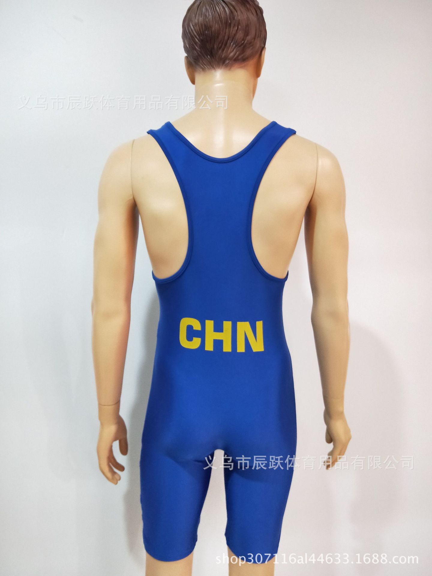 厂家直销热转印印花国际自由式摔跤服连体摔跤服国际可定款式LOGO详情4
