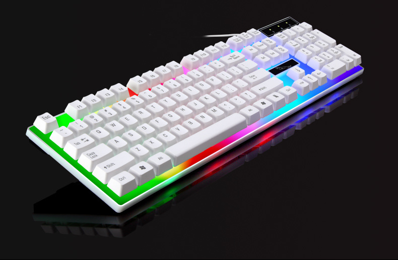 Cross-border keyboard Chasing Light Leopard G21 wired usb gaming Mechanical feel seven-color luminous laptop keyboard KB pic 6