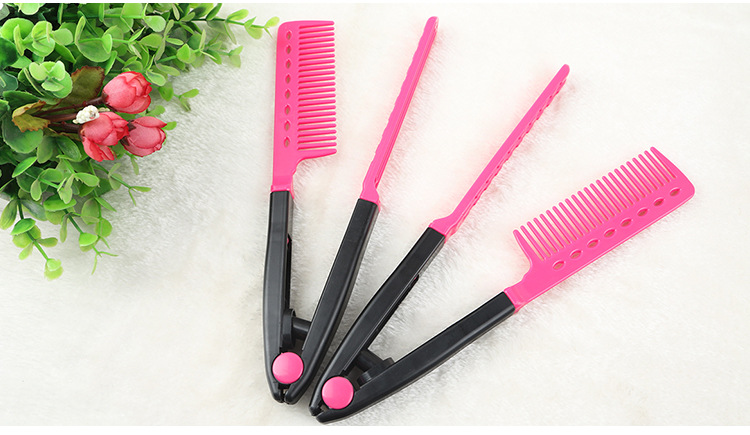 Folding small combs, V-shaped splint combs, portable travel combs, plastic straightening combs, spring folding combs are in stock for wholesale pic 9
