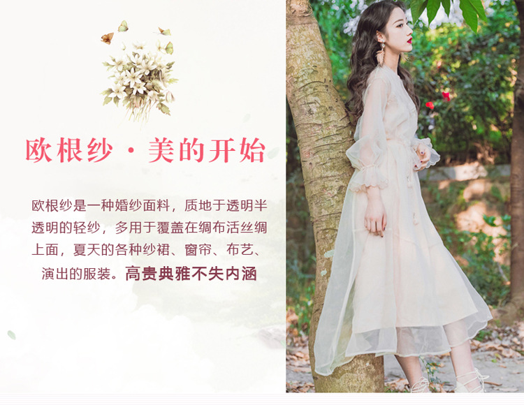 50加密欧根纱面料礼盒包装袋蝴蝶结丝巾绣花布透明纱婚纱礼服面详情2