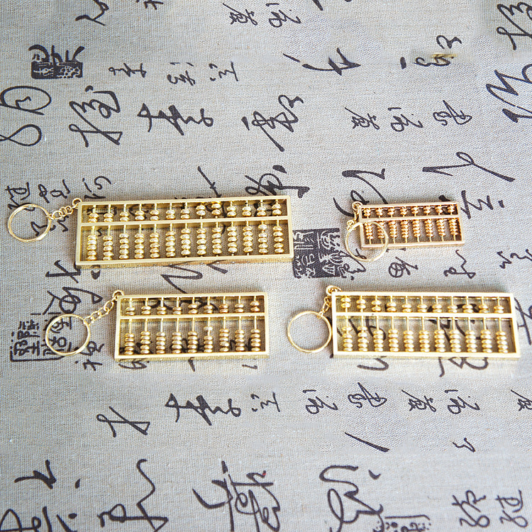 Special offer manufacturer direct delivery abacus keychain for wealth attraction, zinc alloy gold-plated daily pendant, handicraft, travel gold calculator pic 15