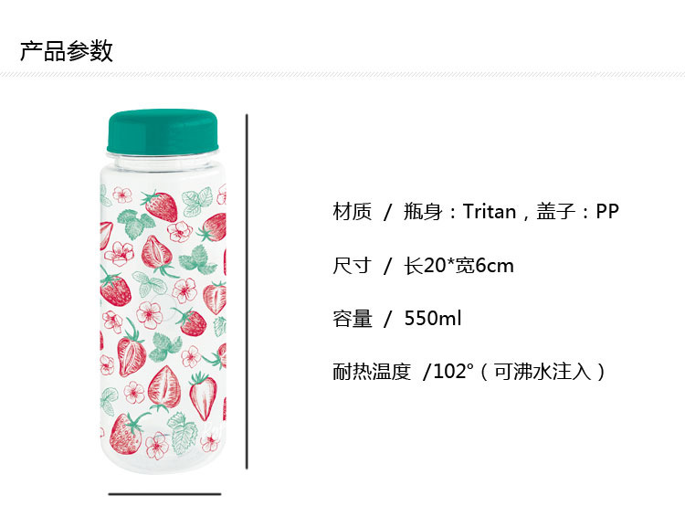 Bangduo - Creative tritan Portable Water Cup, Student portable cup, tea strainer, Plastic Cup, Summer water cup pic 2