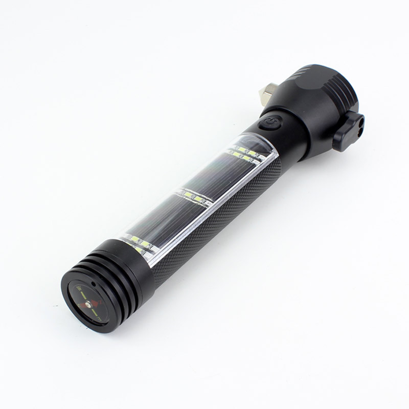 Tiger Hunter car usb charging safety escape hammer flashlight Solar safety hammer LED flashlight with strong LED light pic 56