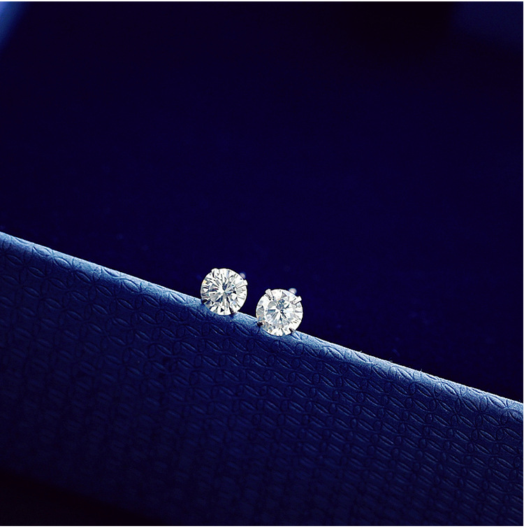 四爪钻耳钉韩国925纯银迷你镶钻耳饰女简约气质百搭日系银饰品E10详情11