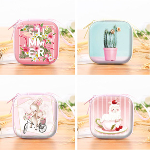 Mini and cute canvas zipper, candy-colored, soft and durable coin case, Korean version with large capacity pic 18