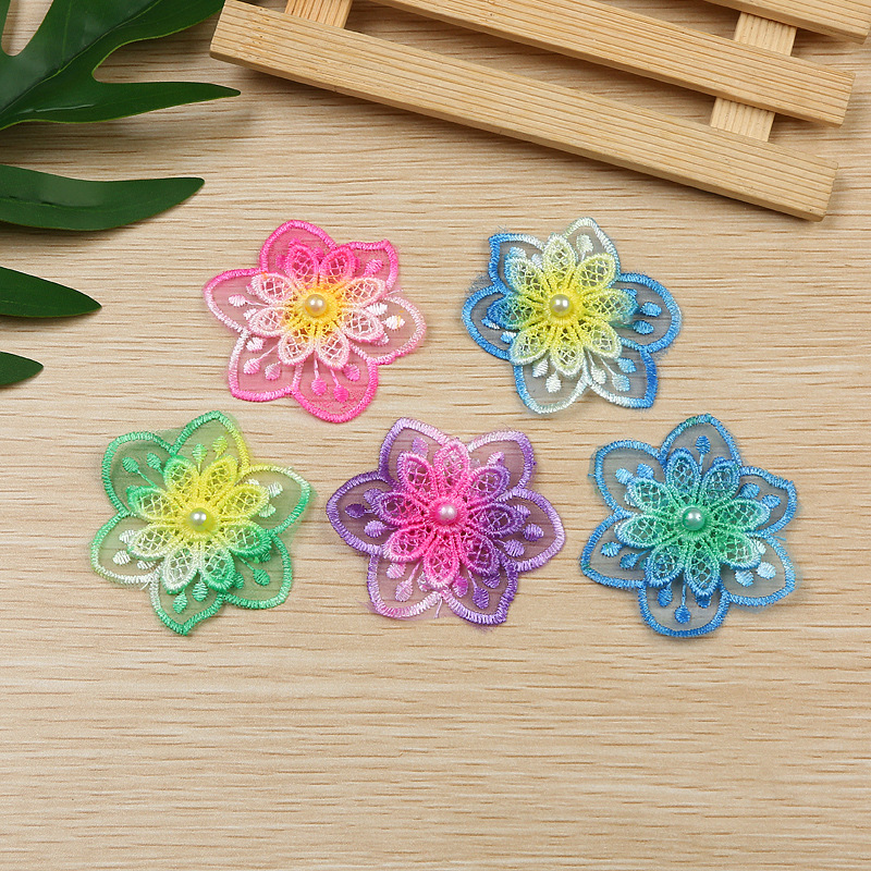 Factory direct sales and immediate supply of high-quality single-strand organza, 6CM wide double-layer organza discounted lace pic 6