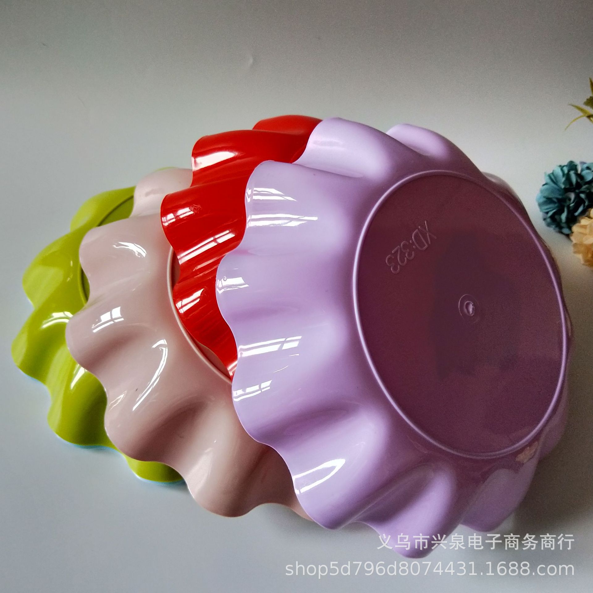 【 Zone 3-7 】XD323 fruit Platter 750 per box, flower-shaped fruit platter, plastic colored fruit platter, lace candy platter, colored lace zero platter 1 yuan 2 yuan pic 1