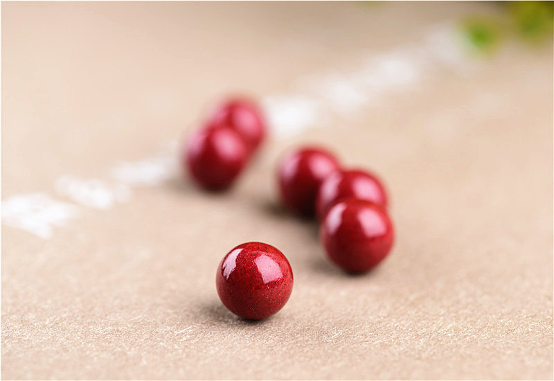 Jiuya Crystal natural raw ore cinnabar loose beads, purple gold sand round beads, semi-finished products, imperial red sand decorative beads pic 11