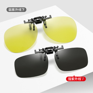 厂家直销近视偏光太阳镜夹片可上翻眼镜夹片男女开车墨镜夹片批发详情4