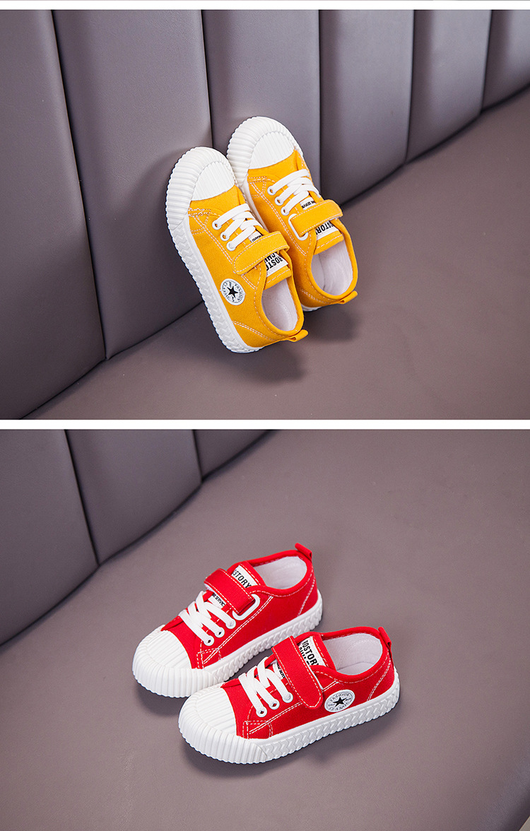 春季新款男女童帆布鞋韩版中大童宝宝饼干底学校表演透气儿童鞋详情5