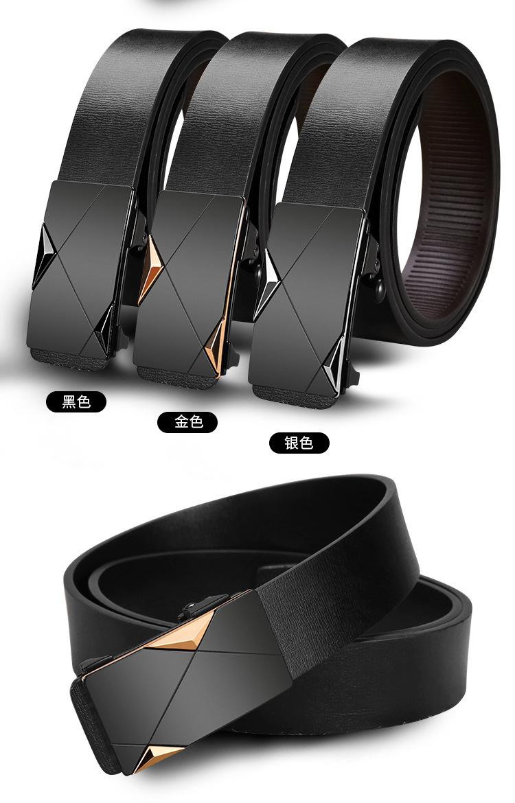 新款男士皮带男真皮内穿无牙自动扣腰带男式百搭牛皮商务裤带批发详情18