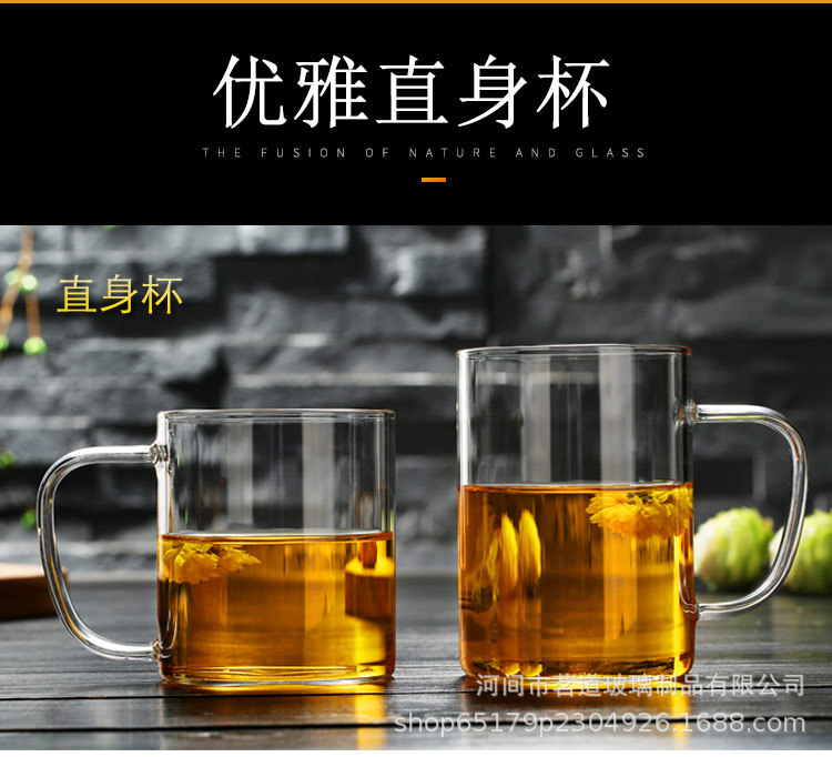 家用高硼硅透明玻璃水杯茶杯有盖带把办公咖啡杯带盖简约泡茶杯详情8