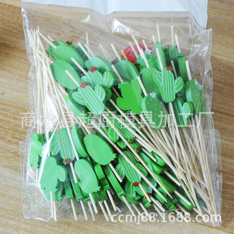 Fruit skewers, fruit forks, watermelon, strawberry disposable art bamboo skewers, cocktail toothpicks, creative flower strings, factory wholesale pic 2