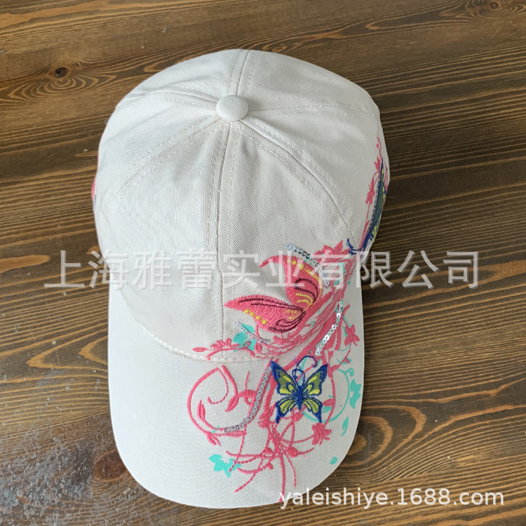 国潮帽子工厂供应全绣花棒球帽花朵休闲百搭亮片帽子防晒遮阳鸭舌帽详情4