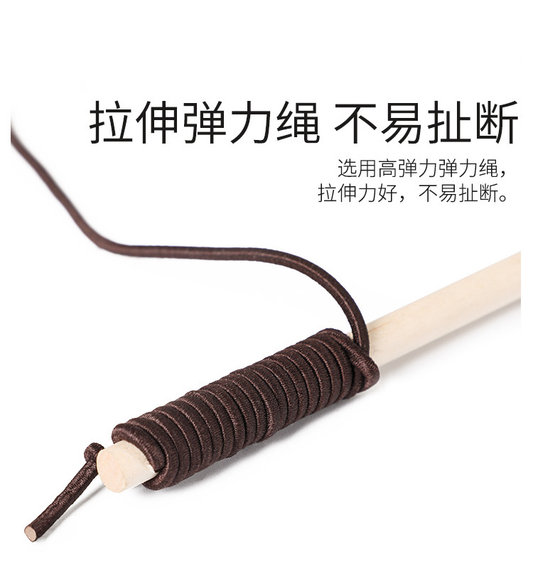 棉麻木杆逗猫棒长杆逗猫杆手持互动自嗨带铃铛羽毛猫玩具猫用品详情9