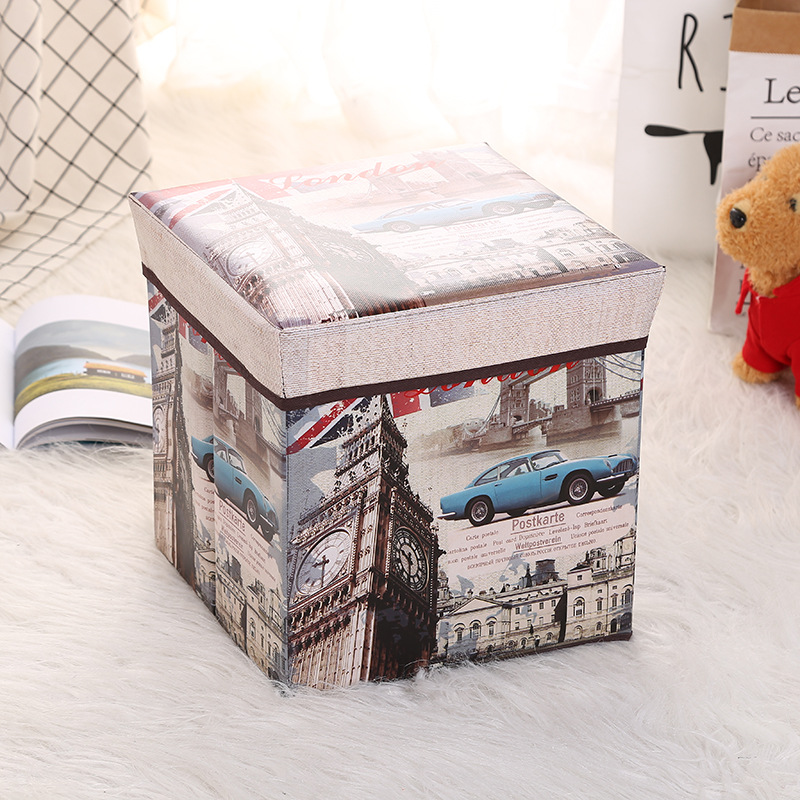 Cross-border best-selling European and American storage stools, folding and organizing storage boxes, sitting storage stools, large-capacity organizing boxes wholesale pic 28