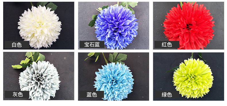 单头球清新葱球仿真花单头绣球绢花假花家居婚庆小清新装饰花详情124