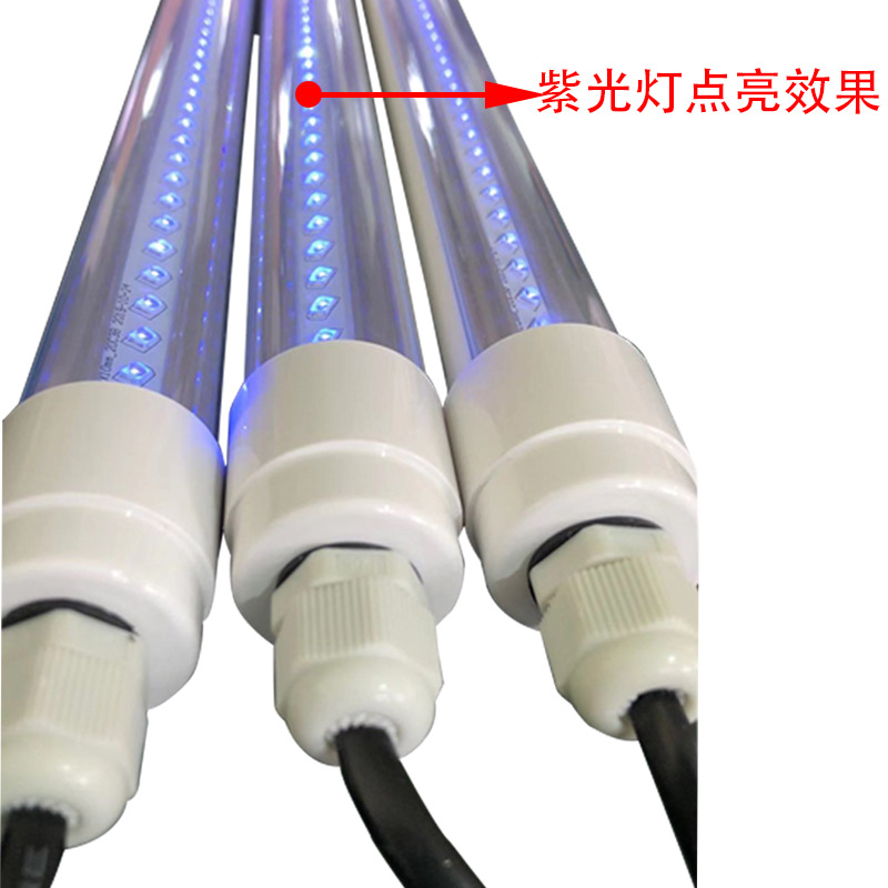 Factory direct sales of T8 waterproof LED purple light tubes, UV purple light sterilization, mosquito and insect attraction, curing dry glue, fish tank lighting pic 9