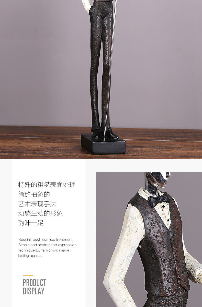 Cross-border delivery of American pool hall character ornaments, club wine cabinets, study rooms, home soft furnishings, resin handicrafts pic 5