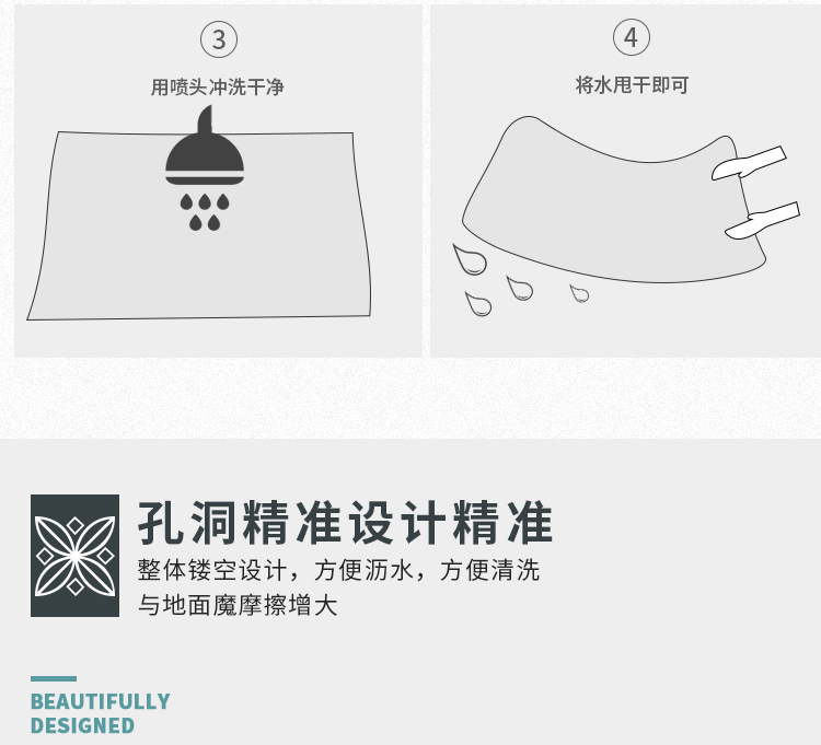 掌柜推荐家用地垫PLT室外方形入户垫PVC厨房地毯浴室防滑耐磨门垫详情9