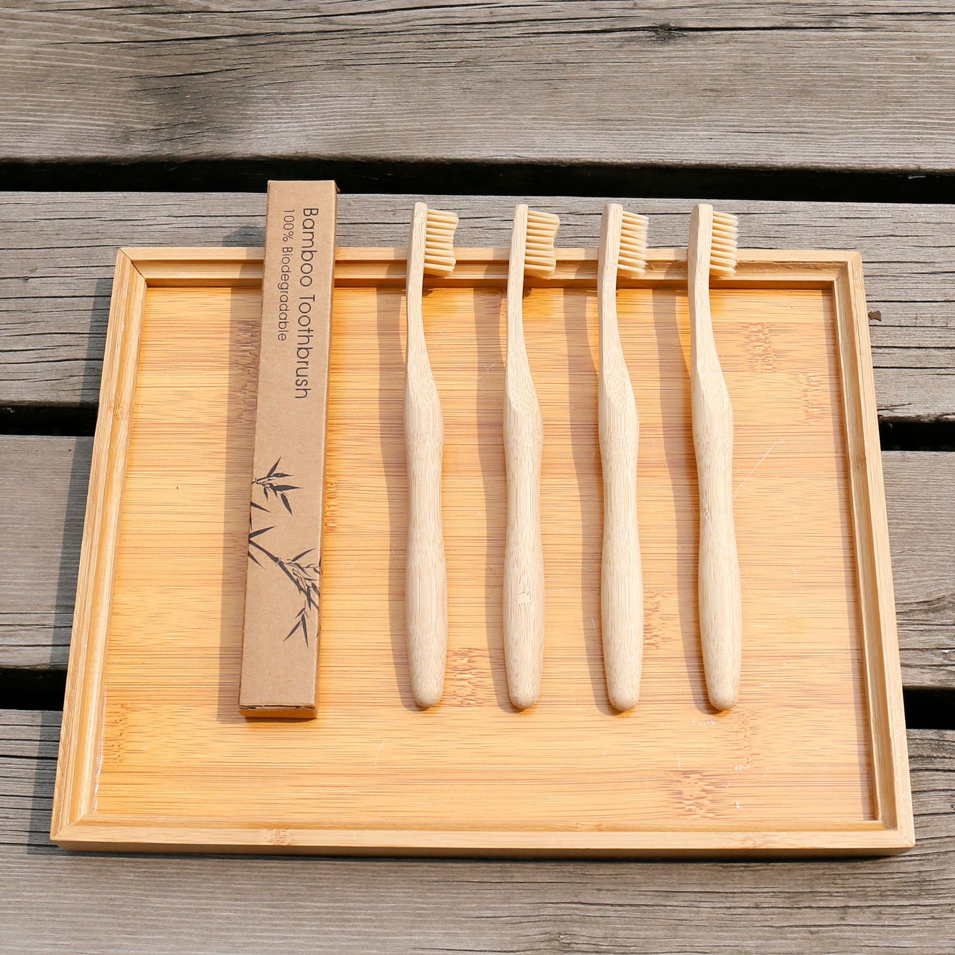 Gourd bamboo handle toothbrush, light yellow soft bamboo fiber brush, bamboo wood travel toothbrush set, daily necessities pic 13