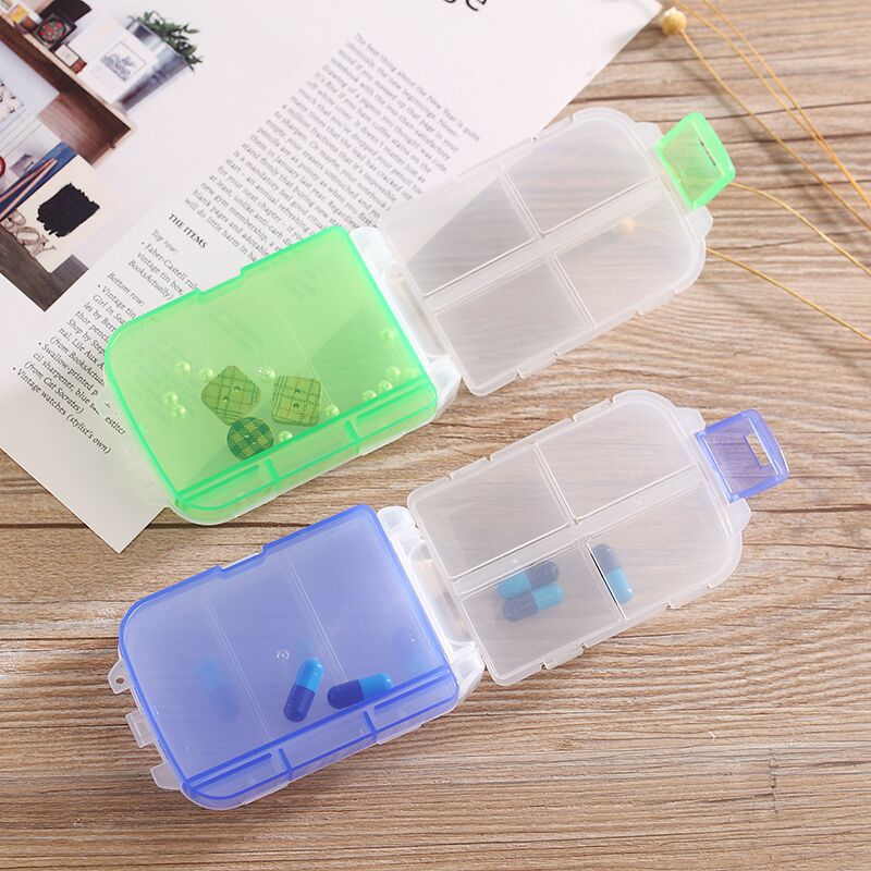 Factory direct sales of portable medicine storage boxes, folding eight-compartment storage boxes for business trips and travels, health care storage boxes pic 4