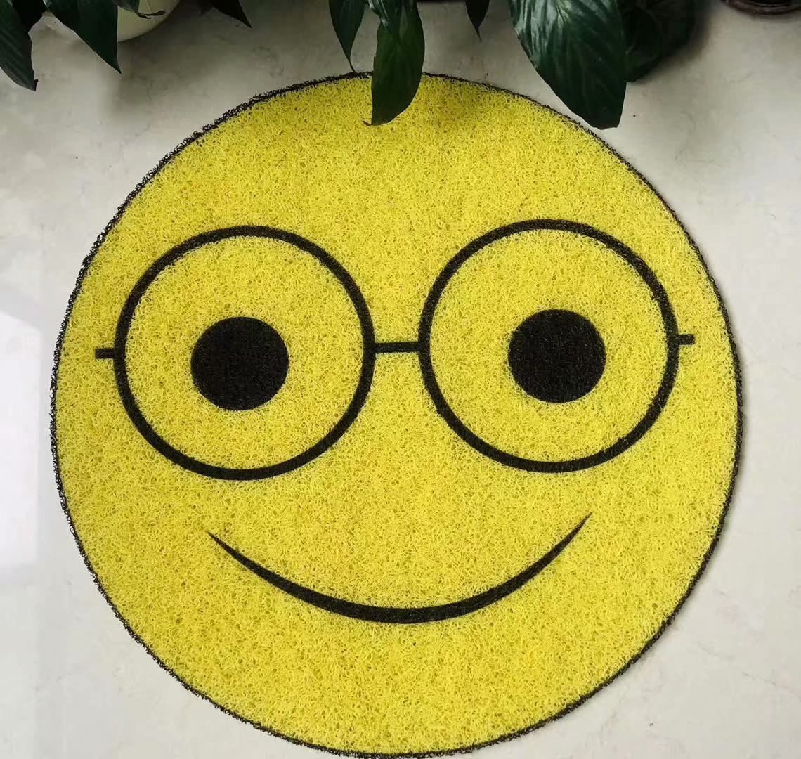 拉丝印喷花图案脚垫宠物笑脸熊猫卡通表情造型幼儿园游戏地垫详情5