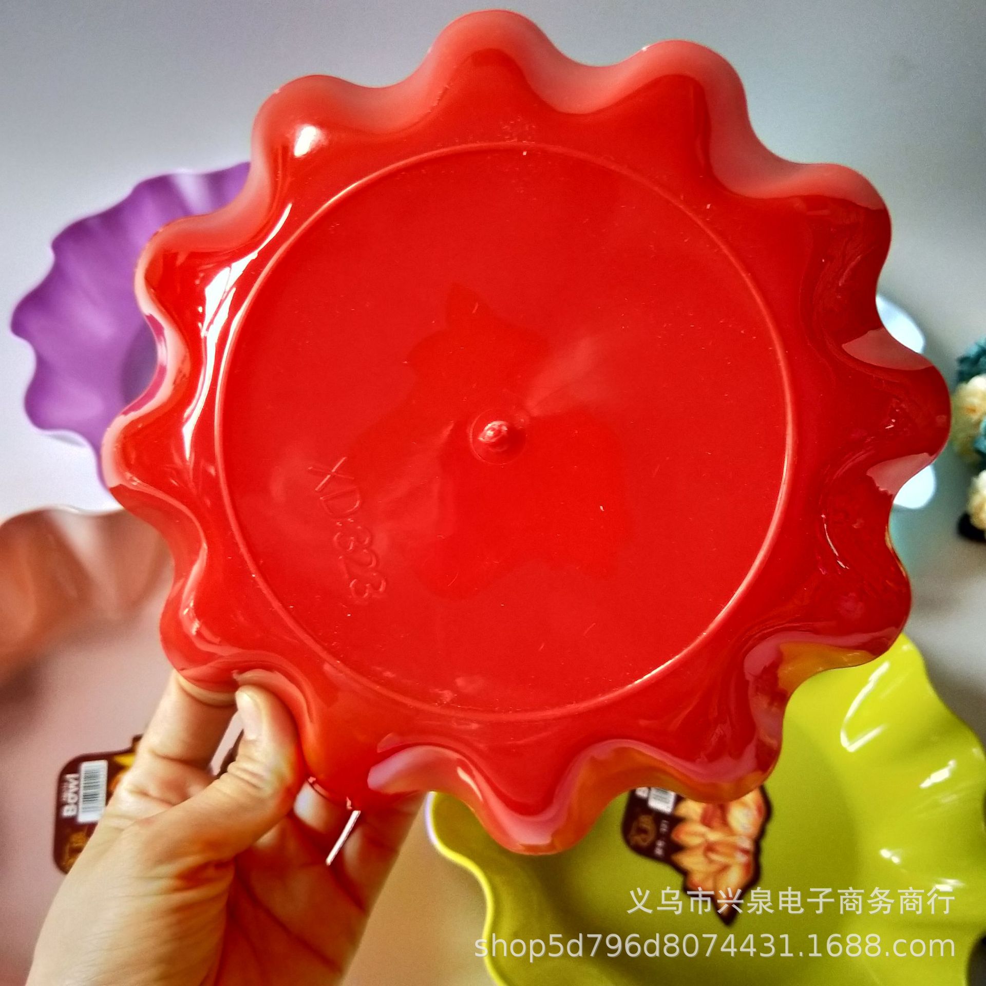 【 Zone 3-7 】XD323 fruit Platter 750 per box, flower-shaped fruit platter, plastic colored fruit platter, lace candy platter, colored lace zero platter 1 yuan 2 yuan pic 5