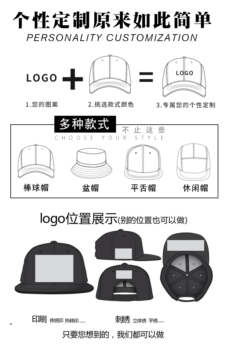 Five-piece baseball caps, blank caps, black and white pure cotton LOGO baseball caps, all-season sunshades, in stock and wholesale for foreign trade factory pic 5