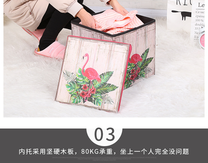 New fashionable large-capacity storage stools that can seat people, non-woven fabric storage stools, and various styles of storage boxes are available for wholesale from the manufacturer pic 7