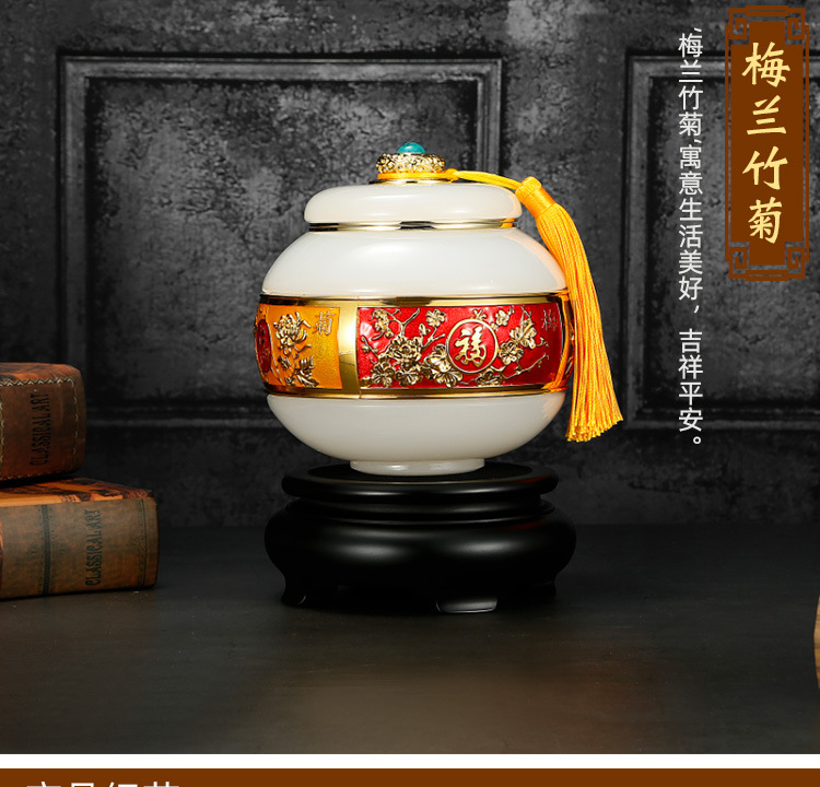 Enamel colored glazed jade gourd ornaments, commemorative gift ornaments for good fortune and happiness, Chinese-style home decorations, and national trend pic 6